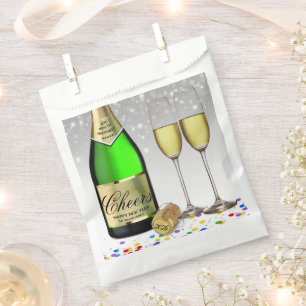 Happy New Year Sparkling Wine Bottle 2025 Favour Bag