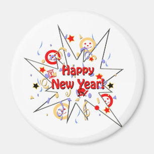 Happy New Year Splash Magnet