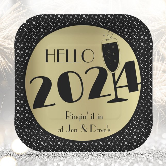 Happy New Year Square Paper Plate (Creator Uploaded)