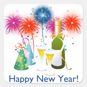 Happy New Year Square Sticker
