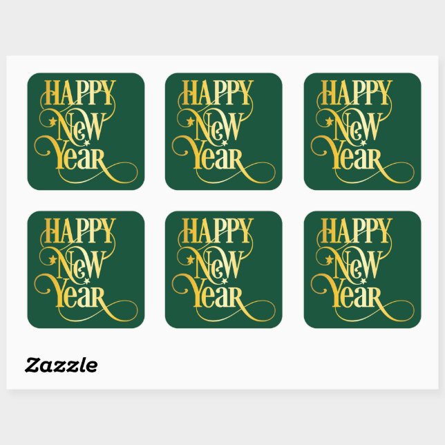 Happy New Year  Square Sticker (Sheet)