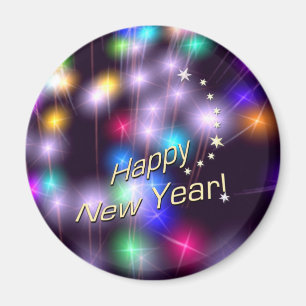 Happy New Year Star Lights Magnet