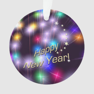 Happy New Year Star Lights Ornament