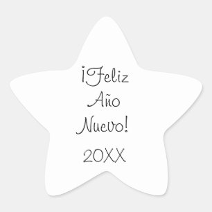 Happy New Year Star Sticker