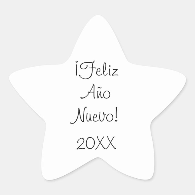 Happy New Year Star Sticker (Front)