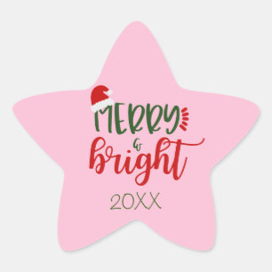 Happy New Year Star Stickers - change year