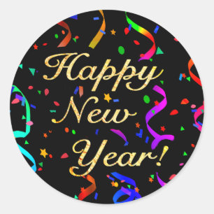 "Happy New Year!" stickers