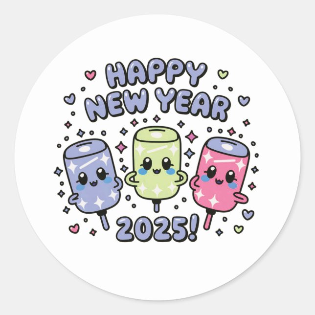 Happy new year stickers (Front)
