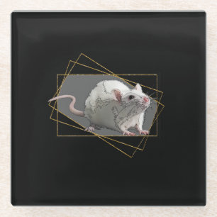 happy new year, stylish, black, gold, 2020, year glass coaster