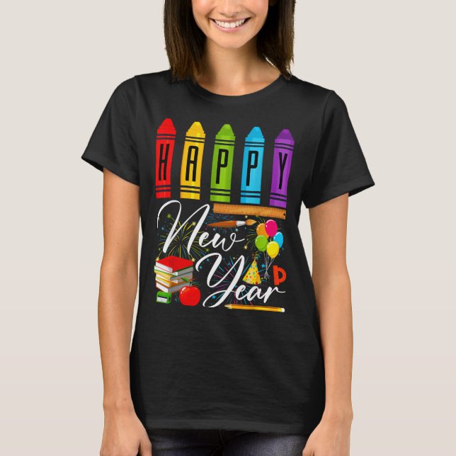 Happy New Year Teacher Fireworks New Years Eve Par T-Shirt (Front)