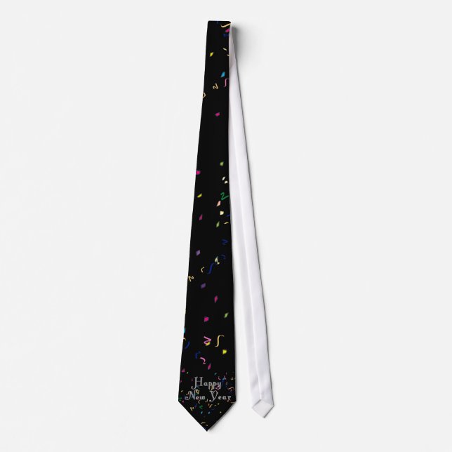 Happy New Year Text Design Tie (Front)