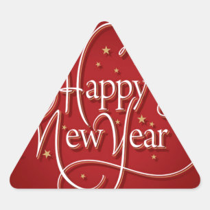 Happy New Year Triangle Sticker