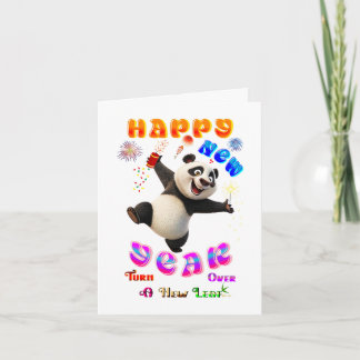 Happy New Year Turn Over A New Leaf Holiday Card