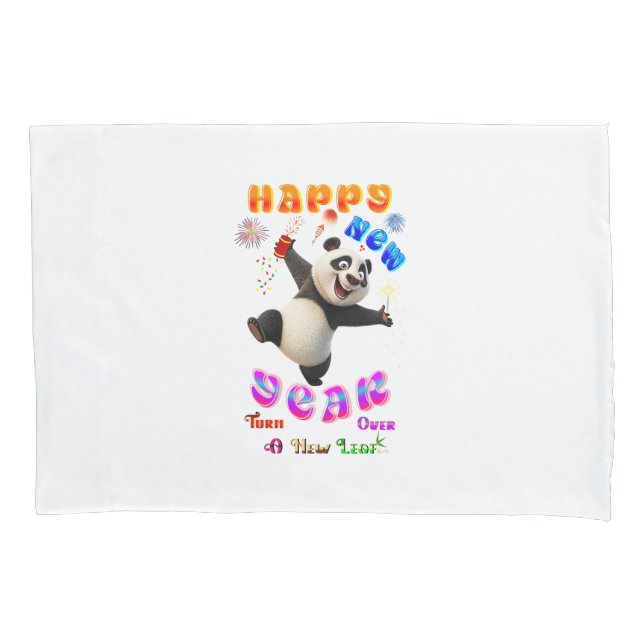 Happy New Year Turn Over A New Leaf Pillowcase (Front-Left)
