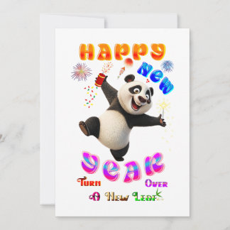 Happy New Year Turn Over A New Leaf Thank You Card