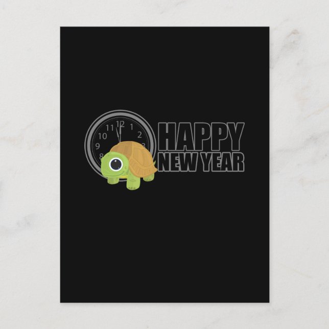 Happy New Year - Turtle Postcard (Front)