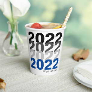 Happy New Year Typography Paper cup