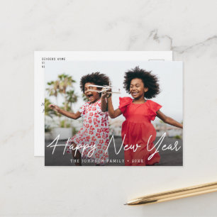 HAPPY NEW YEAR   typography script greeting card