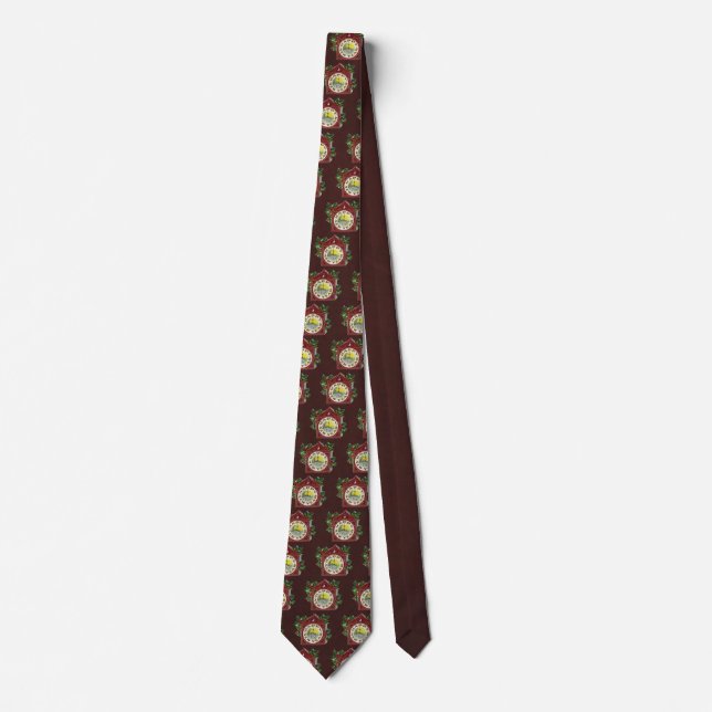 happy new year vintage clock tie (Front)