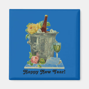 Happy New Year Vintage Magnet