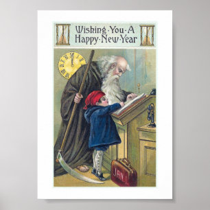 "Happy New Year" Vintage Poster