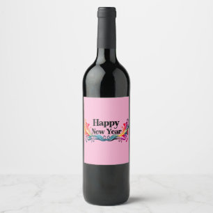 Happy New Year Wine Label