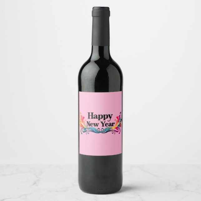 Happy New Year Wine Label (Front)