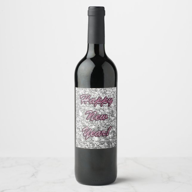 Happy New Year Wine Label (Front)