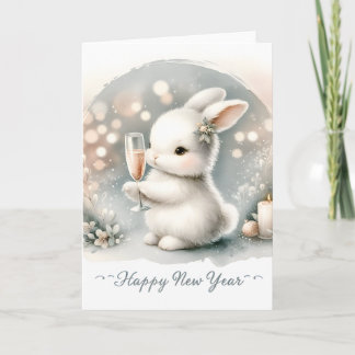 Happy New Year Winter Bunny Card