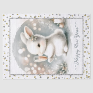 Happy New Year Winter Bunny Tissue Paper