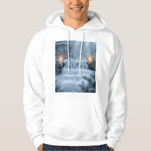 happy new year winter scene hoodie