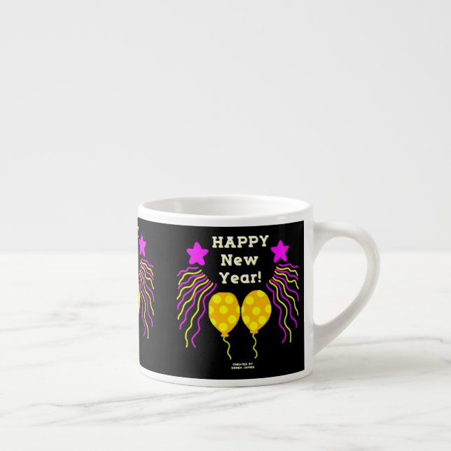 Happy New Year Wishes Espresso Mug (Right)