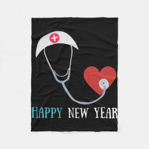Happy new year wishes for nurse meme Doctor day Fleece Blanket