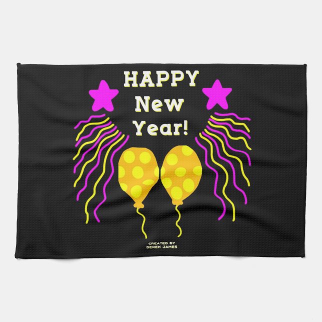 Happy New Year Wishes Kitchen Towel (Horizontal)
