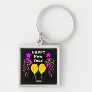 Happy New Year Wishes Premium Square Keychain