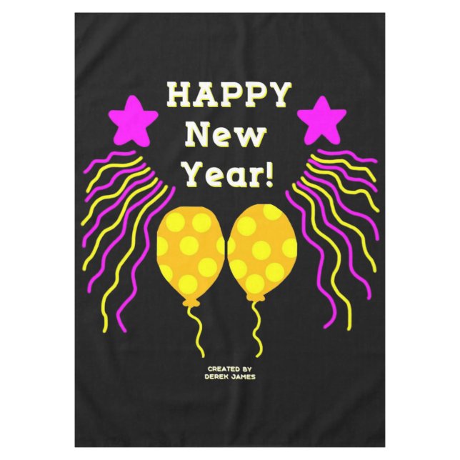 Happy New Year Wishes Tablecloth (Front)