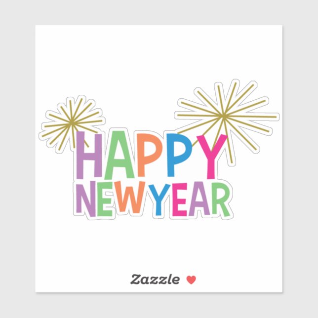 Happy New Year with Fireworks (Sheet)