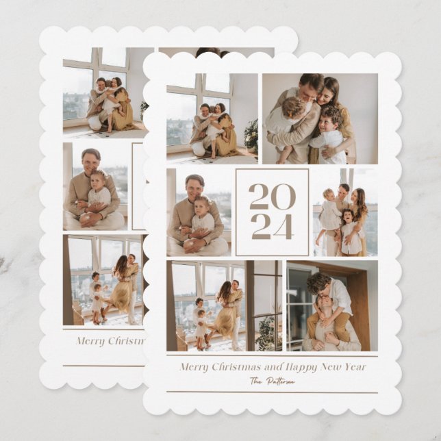 Happy new year with Joyful Family Holiday Card (Front/Back)
