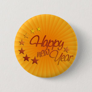 Happy New Year with starlight 6 Cm Round Badge