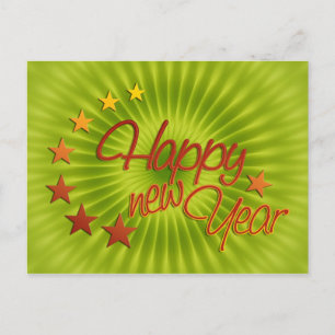 HAPPY NEW YEAR with starlight + your background Holiday Postcard