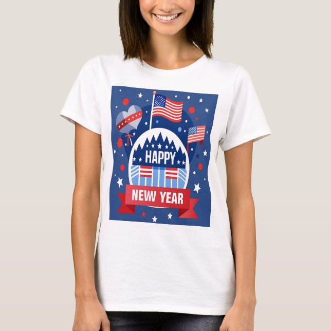 HAPPY NEW YEAR WOMAN’S USA SHIRT (Front)