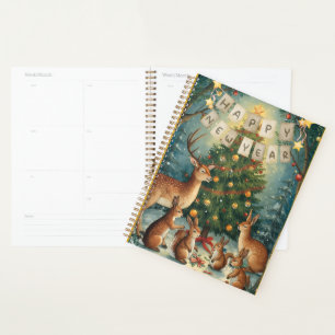 Happy New Year Woodland Animal Planner