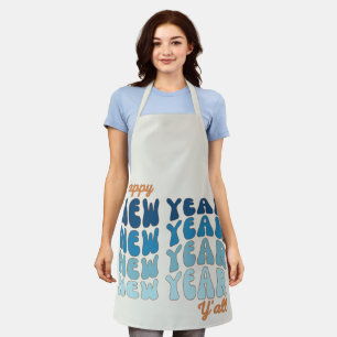 Happy New Year Y'all Groovy Apron