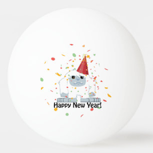 Happy New Year Yeti Ping Pong Ball