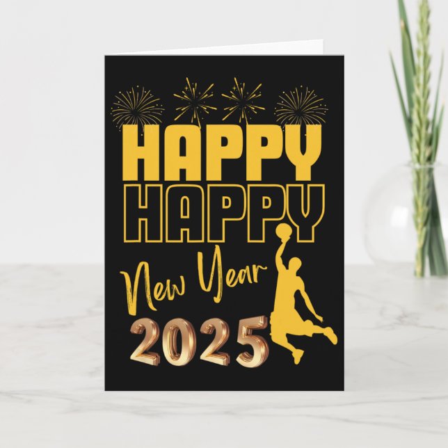 Happy New Year's 2025 Sketll Lover For Women And M Card (Front)