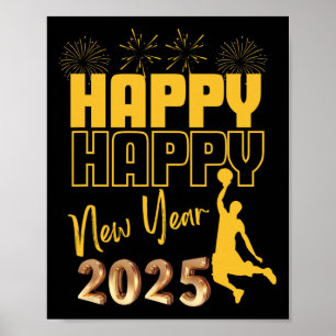 Happy New Year's 2025 Sketll Lover For Women And M Poster