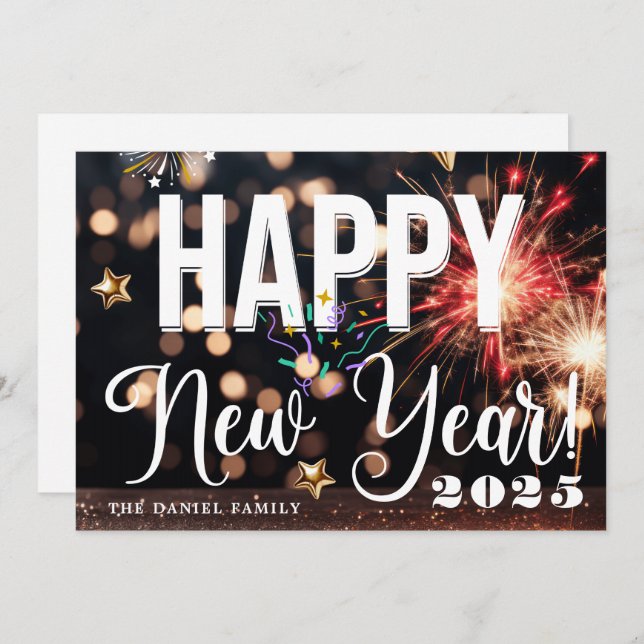 Happy New Year's Cards (Front/Back)