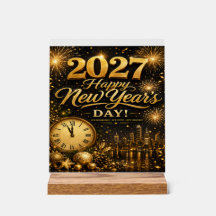 Happy New Year's Day 2027 | Luxury Gold Fireworks