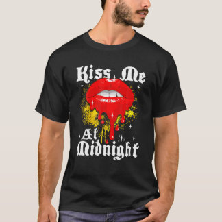 Happy New Years Eve Kiss Me At Midnight Lips T-Shirt
