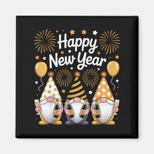 Happy New Years Eve Party Gnomes Matching Family Magnet